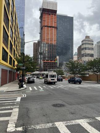 The view north from W. 38th &amp; 10th Ave., which will be the supposed starting point for a ten-foot-wide protected bike lane extending down the west side of the street to, well, W. 52nd St. Construction allegedly started on Wednesday, August 23.