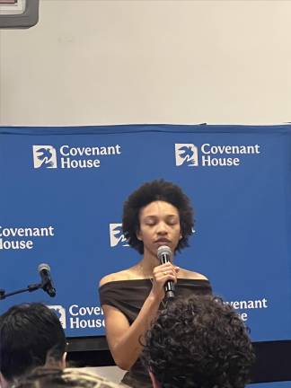 Shanai, a talented Covenant House member, performed a moving original ballad at a ribbon-cutting event for the revamped music studio. It brought at least one person to tears.