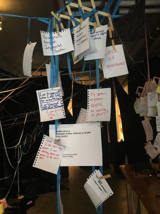 Visitors to New York artist Elana Langer's SoHo installation jotted down people or incidents that elicit negative emotional reactions from themselves.&#xa0;Photo: Claire Wang