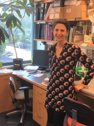 Vanessa Ruta in her lab at Rockefeller University, where she is an associate professor.