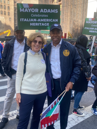 Maria Danzilo with Mayor Eric Adams. Photo via Danzilo’s Twitter