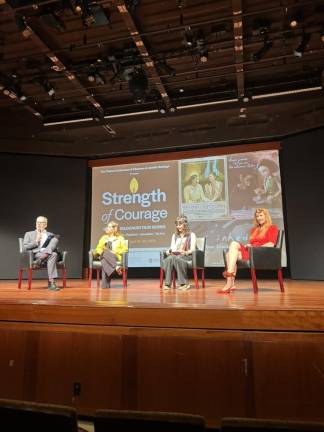 Directors Dara Bratt, Jennifer Skarbnik, and Sabina Vajrača at a panel discussion at the end of the screening