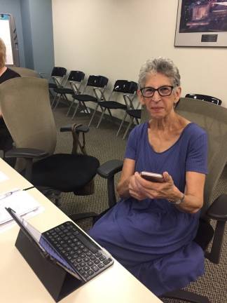 Community Board 7 Chairwoman Roberta Semer during the July 11 CB7 Twitter chat. Photo courtesy of CB7
