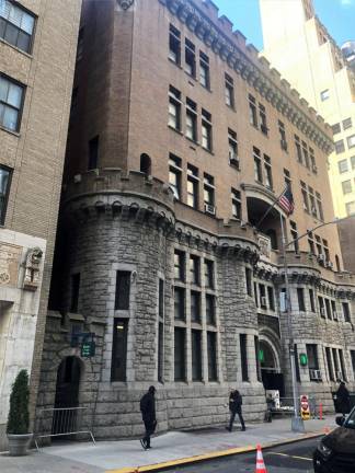<b>The video in the Pogues’ classic “Fairy Tale of New York” used a jail cell in the former 23rd Pct on W. 30th St. between 6th and 7th Ave. (now the NYPD Traffic unit’s HQ) to film actor Matt Dillon as the officer who escorts Shane MacGowan to the “drunk tank.” </b>Photo: Keith J. Kelly