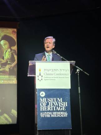 Brad Hoylman-Sigal addresses the audience in his support of the event