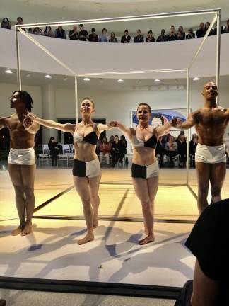 Members of the Paul Taylor Dance Company take their bows at the Guggenheim on October 26 at the conclusion of “Polaris,” an Alex Katz/Paul Taylor collaboration. Photo: Val Castronovo