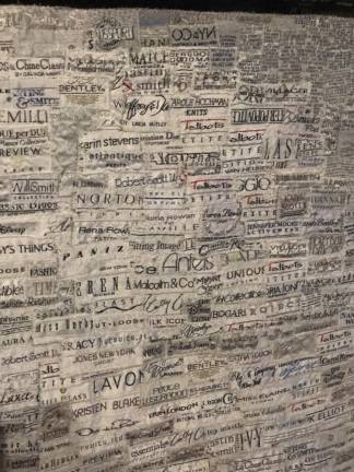 Terese Agnew, “Portrait of a Textile Worker,” 2005 (detail of clothing labels). Museum of Arts and Design, New York; purchased with funds provided by private donors, 2006. Photo: Val Castronovo