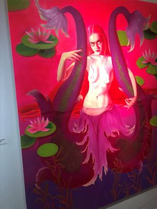 The art exhibit on display at 180 Maiden Lane runs through March 15 and features this Emma Hapner painting entitled “Melusine.” Keith J Kelly photo of Art by Emma Hapner