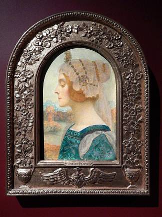 Armand Point's "Legendary Princess" from 1895 with its elaborately carved frame and profile portrait recalls Renaissance tropes. Photo: Adel Gorgy