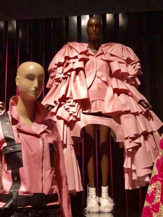 Rei Kawakubo drew inspiration from punk for this warrior-pink costume in the style of body armor. Comme des Garçons, ensemble, "18th-Century Punk" Collection, Fall/Winter 2016-17, Japan, museum purchase. Photo: Val Castronovo