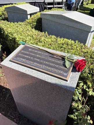 Memorial to all “who lost their lives... as a result of their actions at the World Trade Center.”