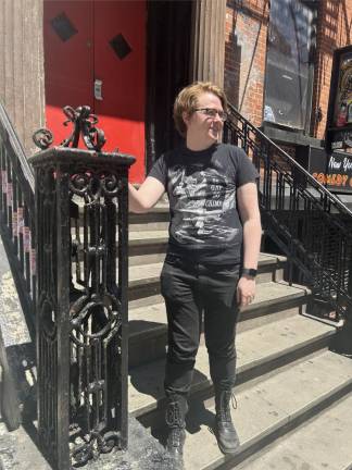 Jimmy Lovett, co-artistic director for FRIGID and curator of Queerly Festival, outside the steps of The Kraine Theater. Photo: Alessia Girardin