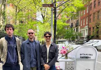 The Botanical Brothers are (from left) Fabian and Hugo Woods, and George Gardner.