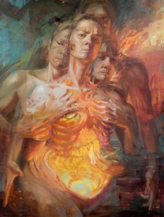 Nicole Cooper painted “Change of Heart,” an oil painting on canvas in 2020.