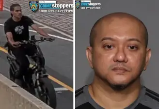 Robbery by E-Bike Rider on Pier 76 (left); alleged rapist indicted (right), cops seek further victims.