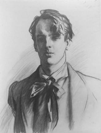 John Singer Sargent (1856-1925). William Butler Yeats, 1908. Charcoal on paper. Anne Peretz.