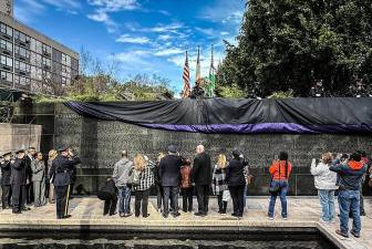 Unveiling of the names at NYPD Memorial Wall, Oct. 15, 2025.