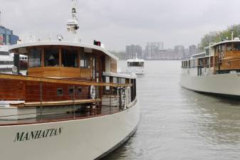 At Pier 62 on the drizzly first day of the Climate Change Tour. Photo: Meryl Phair