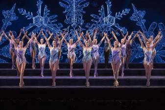 The Rockettes in a dress rehearsal for “Snow,” for the Radio City Christmas Spectacular. Photo: MSG Entertainment