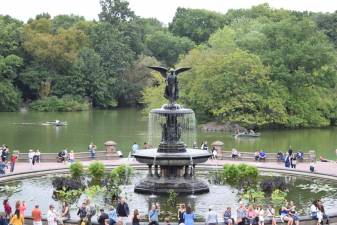 Emma Stebbins statue Angel of the Waters, Bethesda Fountain.