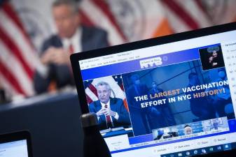 Mayor Bill de Blasio at City Hall on Tuesday, December 22, 2020. Photo: Ed Reed/Mayoral Photography Office.