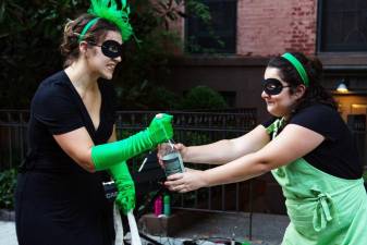 Erin Reppenhagen (left) as Miss Todd and Juliet Morris as Laetitia in the Opera Next Door’s production of “The Old Maid and the Thief.” Photo: Kathryn Tornelli