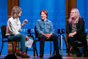 David Fricke, John Fogerty and Andy Zax (l to r) at 92Y.