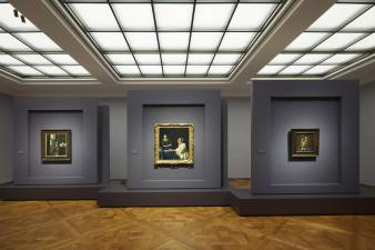 Gallery view of “<i>Vermeer’s Love Letters</i>,” the first show in the new Ronald S. Lauder Exhibition Galleries, on the first floor, off the Garden Court in the former Music Room. That space is now reserved for the revolving temporary exhibits.