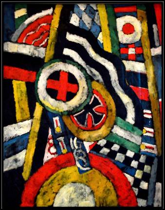 Marsden Hartley’s “Painting, Number 5,” 1914-15 is one of the earliest and first works in the exhibition. Photo: Adel Gorgy