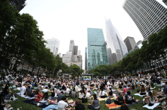 Summer movie nights have returned to the parks of NYC, with Bryant Park opening its lawn July 13 for a screening of “Wayne’s World.”