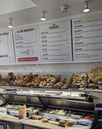 The menu at Kossars Bagels and Bialys. Photo: Brian Berger