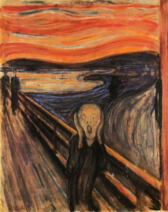 When I tell my college class that I require a public speaking project as part of their grade, the reaction I get is usually akin to the fellow in The Scream. Painted 130 years ago this most famous work of Norwegian artist Edvard Munch that hangs in the National Museum of Oslo also precisely captures the feeling of dread or terror that most students today have for this assignment.