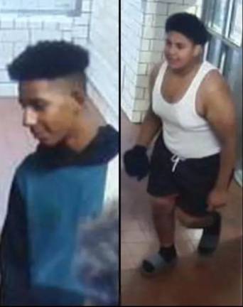 Photos released by the NYPD of two other suspects. They are minors, and therefore unidentified. One is still at large.