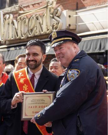 Mayor Mamdani and NYPD Chief McCarthy at Chinatown Parade.