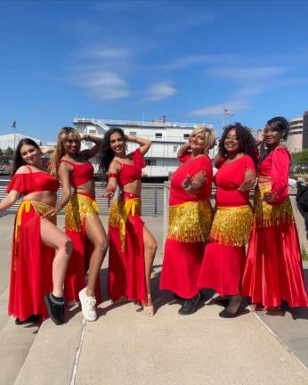 Parade participants: Bellydancer Janelle Issis (center) with students from her dance school. Photo courtesy of Janelle Issis