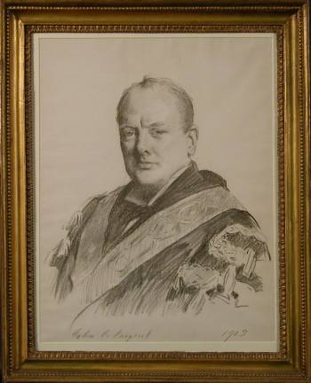 John Singer Sargent (1856 - 1925). Winston Churchill, 1925.Charcoal on paper. Chartwell, Kent – National Trust.