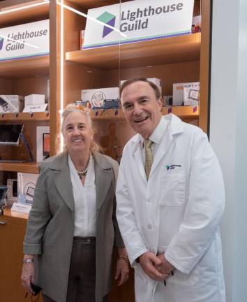 Council Member Gale Brewer with Dr. Calvin W. Roberts, President &amp; CEO of Lighthouse Guild. Photo: Ben Asen