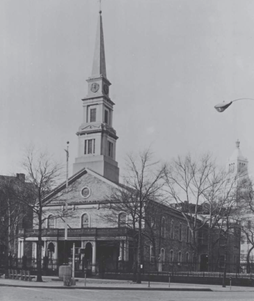 Historic view of St. Mark’s Church in-the-Bowery. Founded in 1799, the church is one of New York City’s oldest religious landmarks.