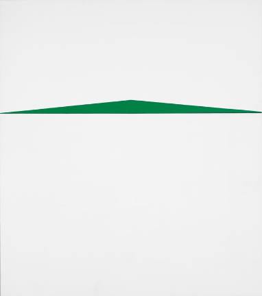 Carmen Herrera, &quot;Blanco y Verde,&quot; 1959. Acrylic on canvas, 68 1/8 &#xd7; 60 1/2 in. (173 &#xd7; 153.7 cm). Whitney Museum of American Art. Purchase, with funds from the Painting and Sculpture Committee. Art &#xa9; Carmen Herrera