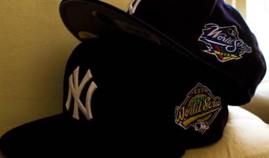 New York Yankees World Series caps, 1996 and 1998. Photo: Guian Bolisay, via Flickr