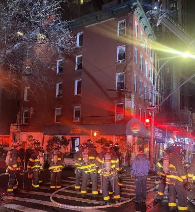 Firefighters responded to a two-alarm blaze that appears to have erupted in the basement of a 116-year-old building at 22nd Street and First Avenue. on Feb. 20.