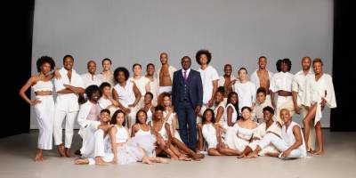 Artistic Director Robert Battle (center) with Alvin Ailey American Dance Theater. Photo: Dario Calmese