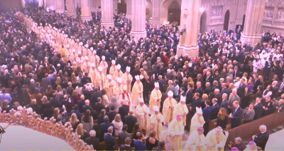 More than 90 bishops and cardinals greeted Archbishop Hicks inside St. Patrick’s Cathedral on Feb. 6