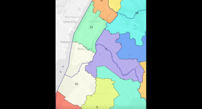 New congressional districts now split Manhattan north-south, as opposed to east-west. Photo from davesredistricting.org