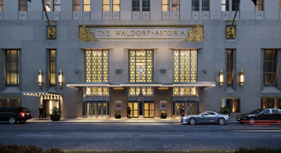 Outside the front of the Waldorf Astoria Hotel which the Chinese owners are putting on block only a year after an $8 billion renovation that shut the iconic hotel for eight years was completed.