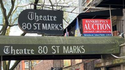 <b>The debt holder of iconic Theatre 80 on St. Marks Place evicted the longtime owners, Lorcan Otway and his wife Genie Gilmore and on May 9 agreed to sell the premises to a new owner. Now a petition on Change.org is urging Mayor Eric Adams to use eminent domain to seize the property. It has gnarred over 8,000 signatures.</b> Photo: Change.org