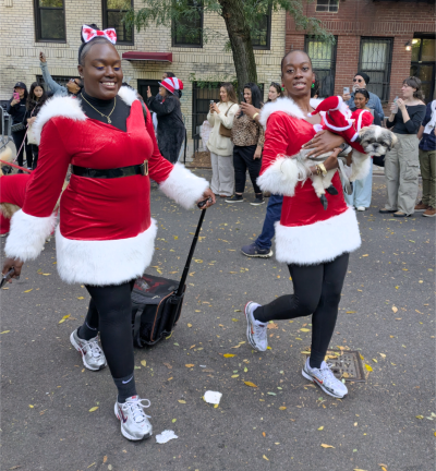 Santas and helper elf dogs at the 35th annual Tompkins Square Park Halloween Dog Parade on Avenue B on Oct. 19.