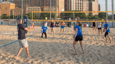 Volleyball at Hudson River Park Pier 25.