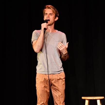 Drew Lausch at &#8220;The OMG it's only Wednesday Show.&#8221; Photo: Stephanie Greenberg-Miller