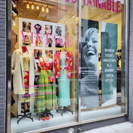 Window display at City Opera Thrift Shop